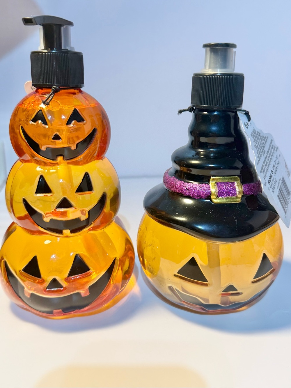 Kohl's Orange Jack-o'-Lantern and pumpkins Pump soap dispenser Bottle Duo